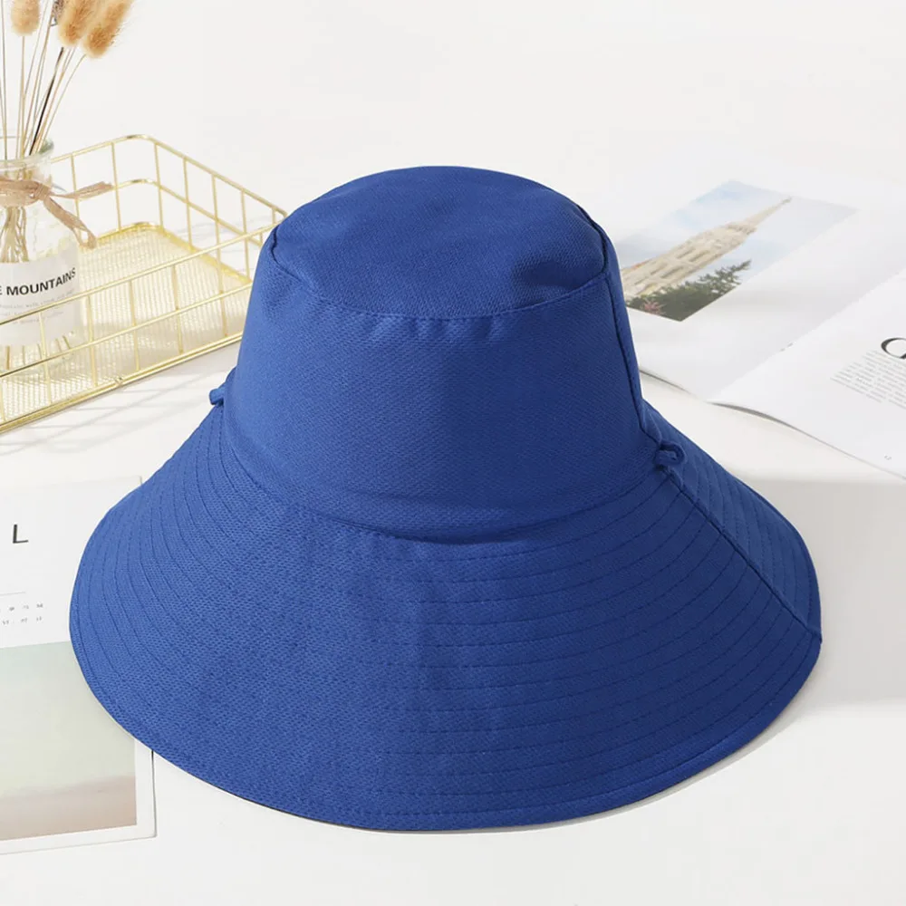 2019 Summer women's sports hat double-sided solid color cloth cap folding visor big edge casual comfort cap cotton girl 40J26 (9)