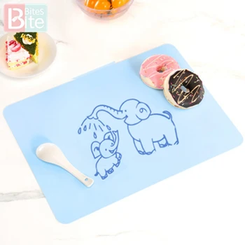 

Bite Bites 1pc Baby Bibs Waterproof Baby Feeding Silicone Placemat Kids Plate Mat BPA Free Cartoon Tableware Pad Silicone Bib