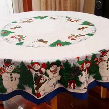 

Cute Snowman Christmas Tablecloth Pine Tree Christmas Table Cloths