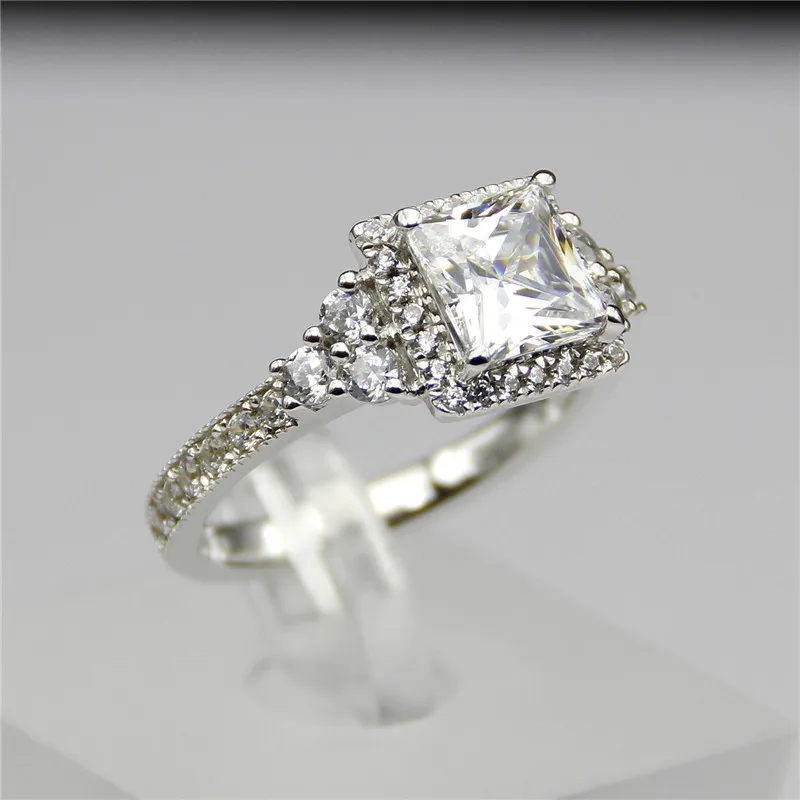 aliexpresscom buy 2 carat diamond ring setting princess cut halo engagement ring simulated diamond wedding rings square diamond ring vvs1 e f from - Square Diamond Wedding Rings aliexpresscom buy 2 carat diamond ring setting princess cut halo engagement ring simulated diamond wedding rings square diamond ring vvs1 e f from - Square Diamond Wedding Rings