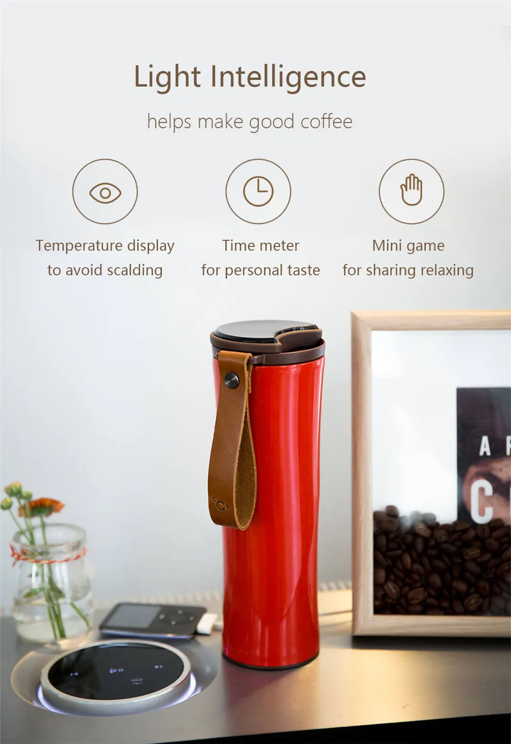 Xiaomi дорожная кружка Moka Smart coffee Tumbler 430 мл портативная Вакуумная бутылка OLED сенсорный экран термос кофейная чашка из нержавеющей стали