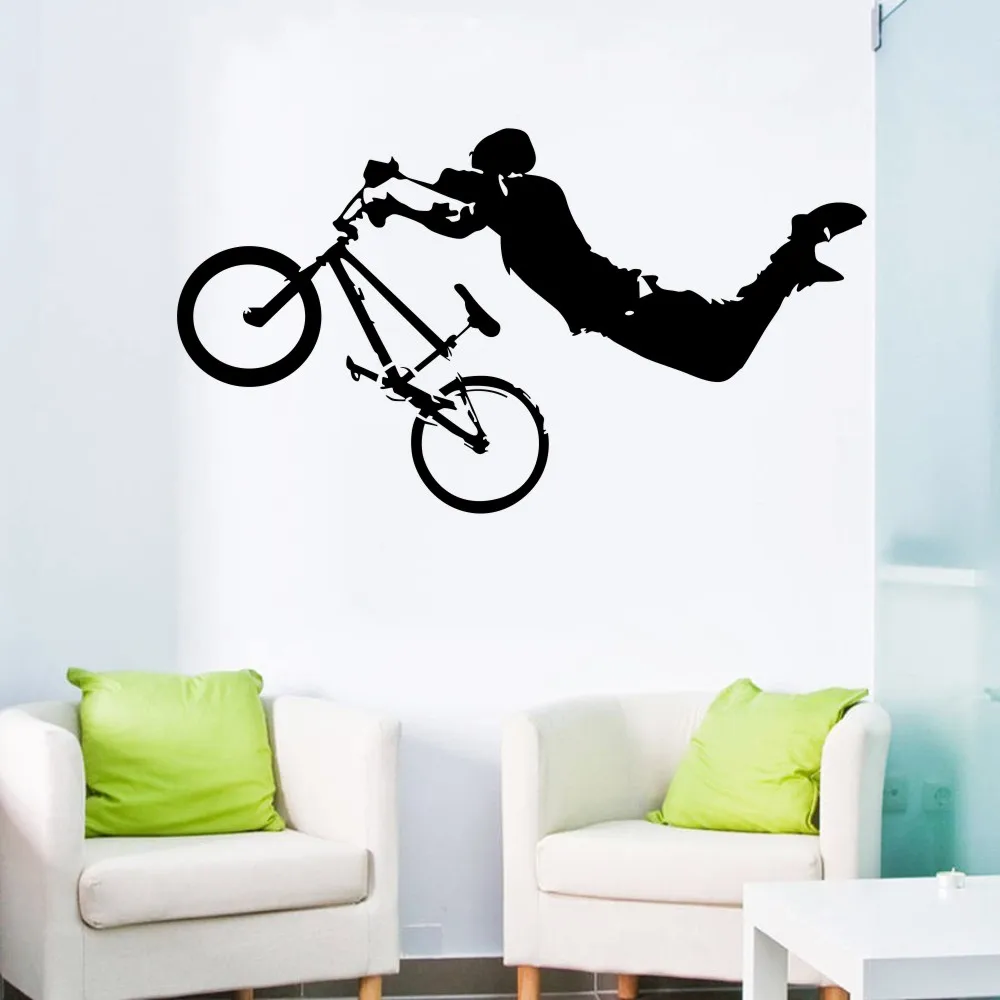Гигантская настенная виниловая наклейка YOYOYU Boy BMX художественная роспись