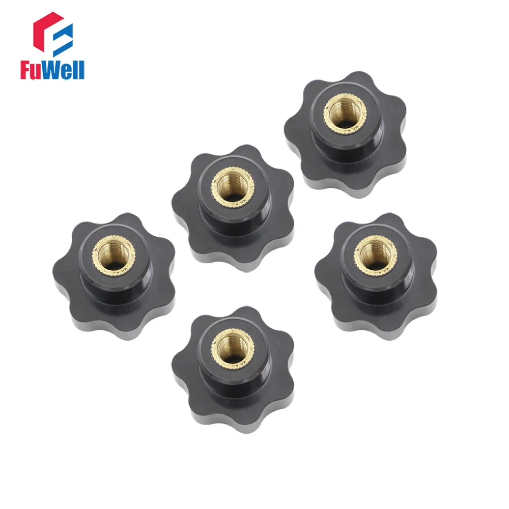 5pcs M10 x 40mm Female Thread Clamping Knob 10mm Thread 40mm Head