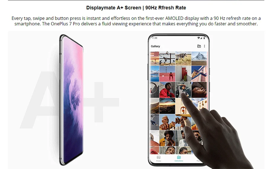 Смартфон Oneplus 7 Pro с глобальной прошивкой 6,67 дюйма, 90 ГГц, 12 Гб ОЗУ, 256 Гб ПЗУ, Смартфон Snapdragon 855, 48мп, с 3-кратным увеличением, 4000 мАч, NFC, мобильный телефон