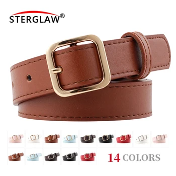 

110*2.4cm Gold / Silver Square buckle Belts for women wide belt for lady waistband luxury brand cintura donna Women's Belts N265