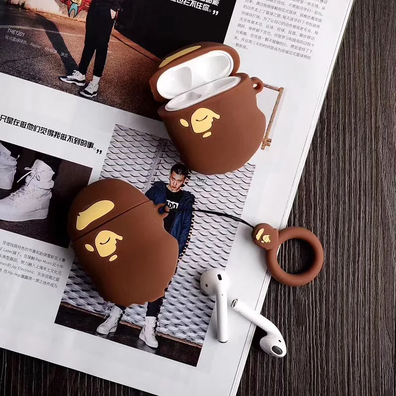 For Airpods Apple Cases Cute Wireless Bluetooth Earphone Charging Case For Airpods 2 Cover For Air Pods Key Rings Original Coque