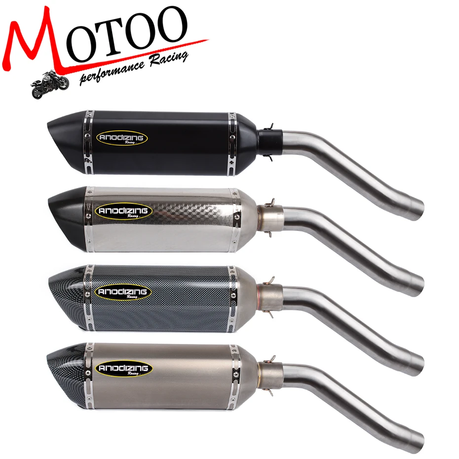 

Motoo - FOR KAWASAKI Z750 Z 750 2010-2014 Carbon Fiber Exhaust Muffler Pipe Link middle Pipe Escape SLIP ON