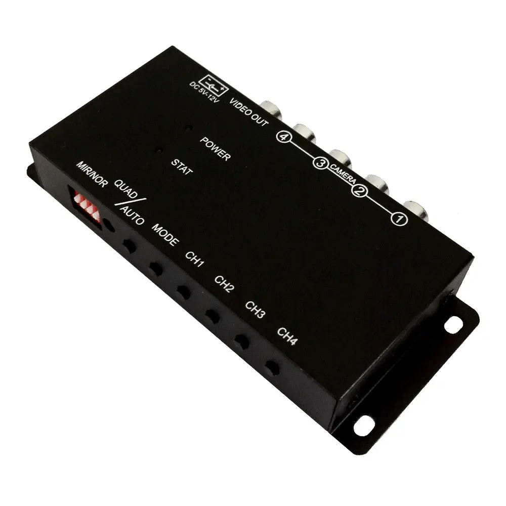 IR control 4 Cameras Video Control Car Camera Image Switch Combiner Box For Left view Right view Front Rear Parking Camera box