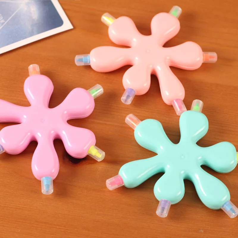 6-colours-kawaii-shape-highlighter-pen-Mini-fluo-markers-Stationery-office-School-supplies-kids-student-DIY