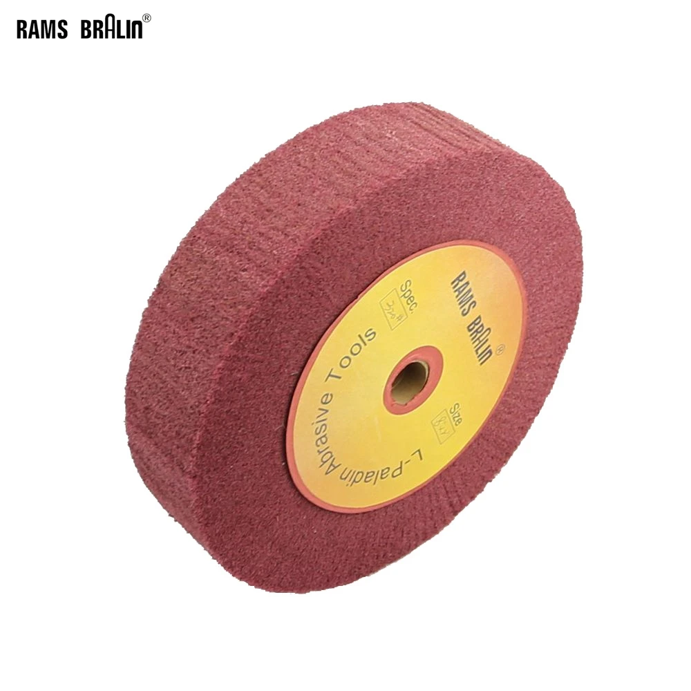 4/"~12/" Non-woven Abrasive Grinding Flap Polishing Wheel Red 1/" Thick 320 Grit