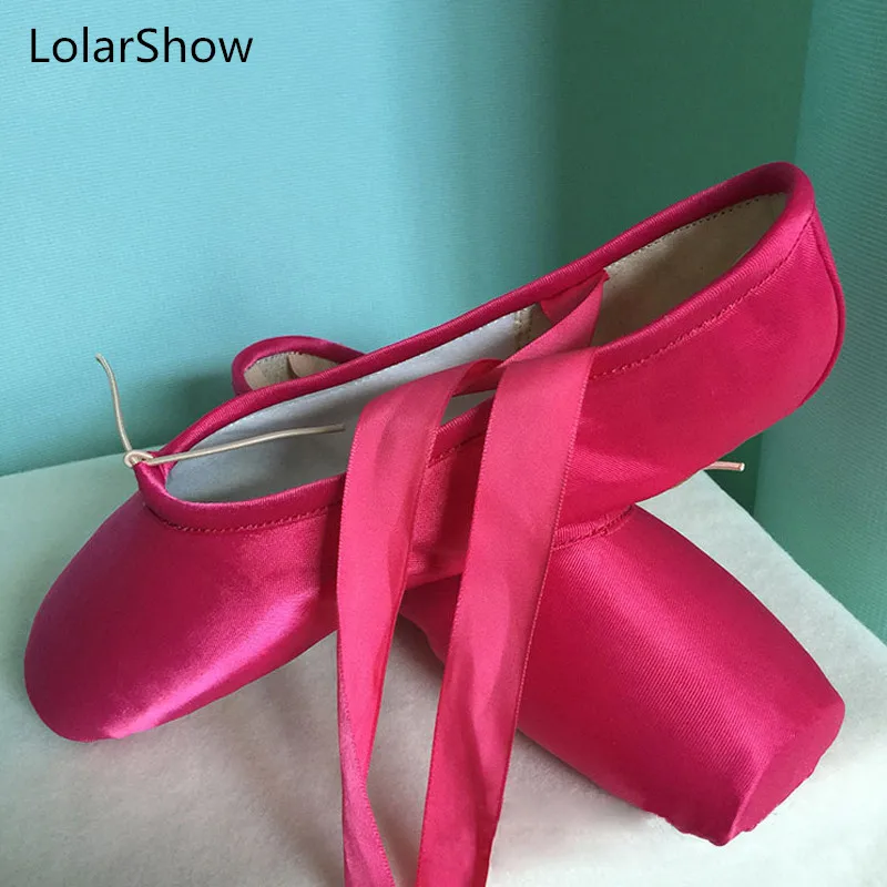 Для детей кеды балетные костюмы Professional Satin Pointe Ribbon пуанты на завязках