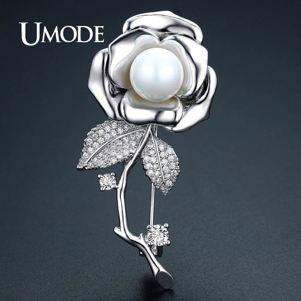 Lanng Assorted Beige Opal Stone Plant Flower or Butterfly Brooch Pins for Women