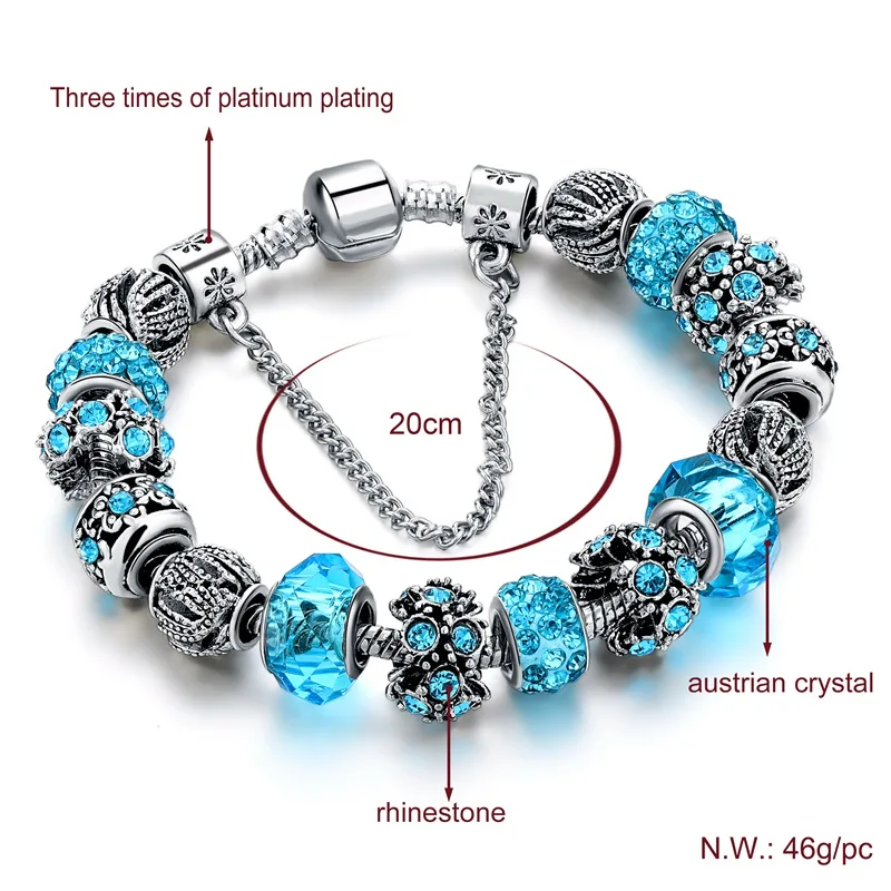 Szelam Jewellery European Charm Bracelets For Women 925 Silver Chain Bracelets & Bangles DIY Jewelry Pulseras SBR160158