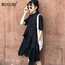 RUGOD летняя Модная элегантная Асимметричная юбка для торта Женская шикарная Высококачественная хлопковая Женский комбинезон ромпер комбинезон