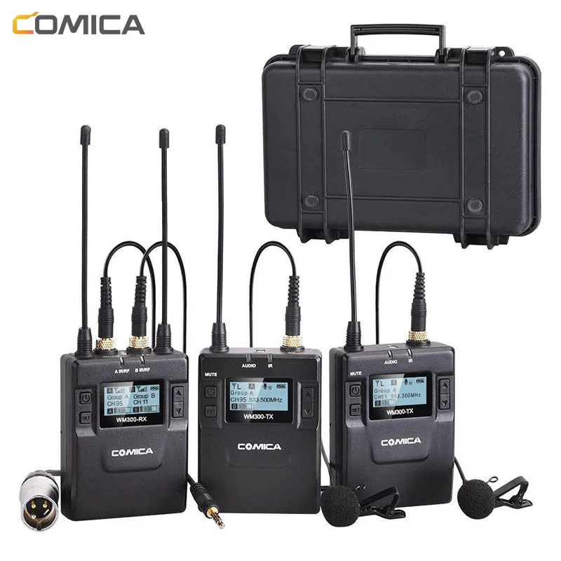 

Comica Professional UHF Wireless Microphone System Lavalier Lapel Mic Receiver/Transmitter for Camera Camcorder Microphone