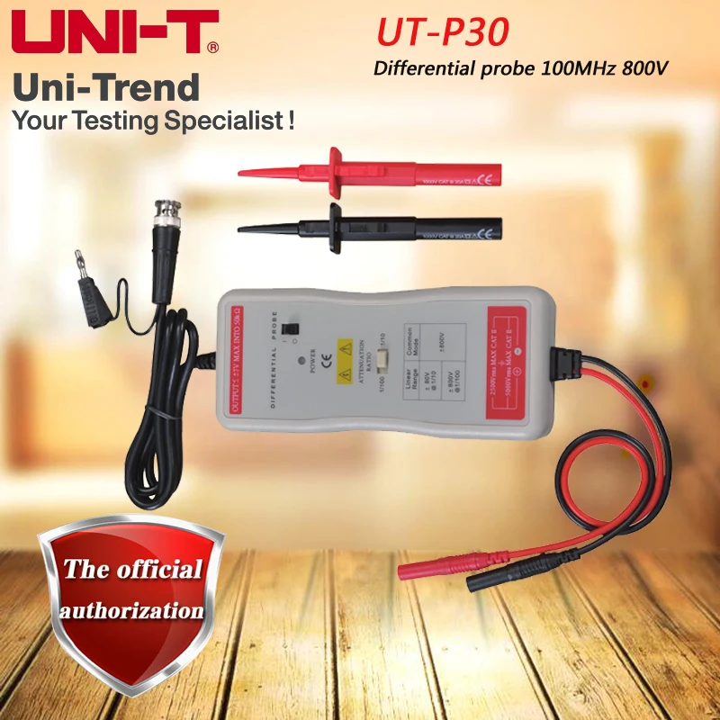 UNI T UT P30 Differential probe 100MHz 800V; oscilloscope Differential