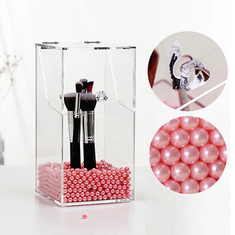Transparent Acrylic Makeup Brushes Container Sundries Storage Case