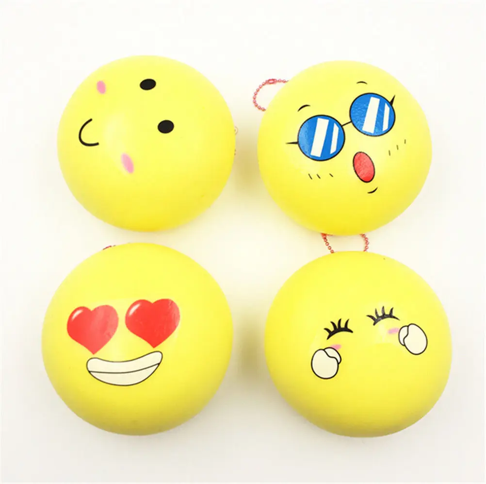 HOT 1Pcs 10cm Yellow Emoji Jumbo Bread Squishy Cake Bun Soft Slow Rising Phone Strap Kid Toys Gift Random PU Foam