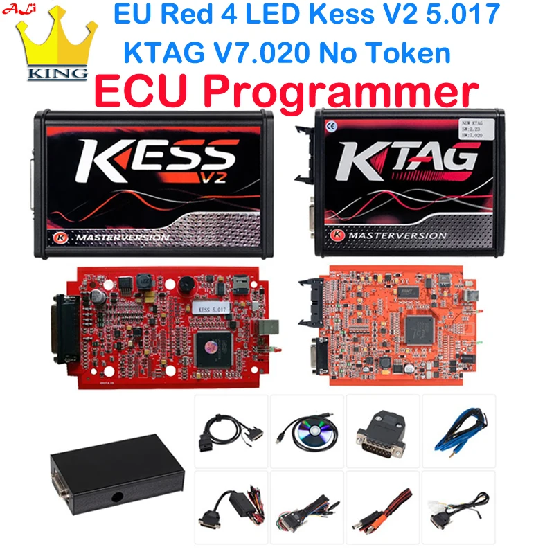 

Kess V2 V5.017 KTAG V7.020 Manager Tuning Kit No Token K-TAG 7.020 CU Chip Tuning Tool with 22pcs BDM Adapters Fit for KTAG/KESS