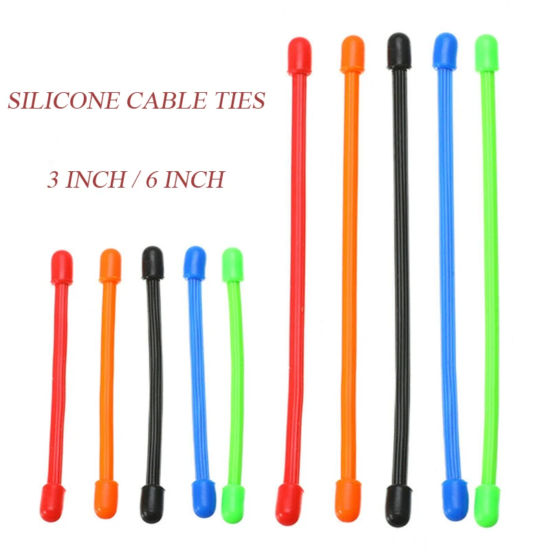 

1/5/10pcs 3'' 6'' Silicone Cable Ties Curtain Tiebacks Tie Backs Holdbacks Buckle Clips Accessory Home Curtain Rods Accessories