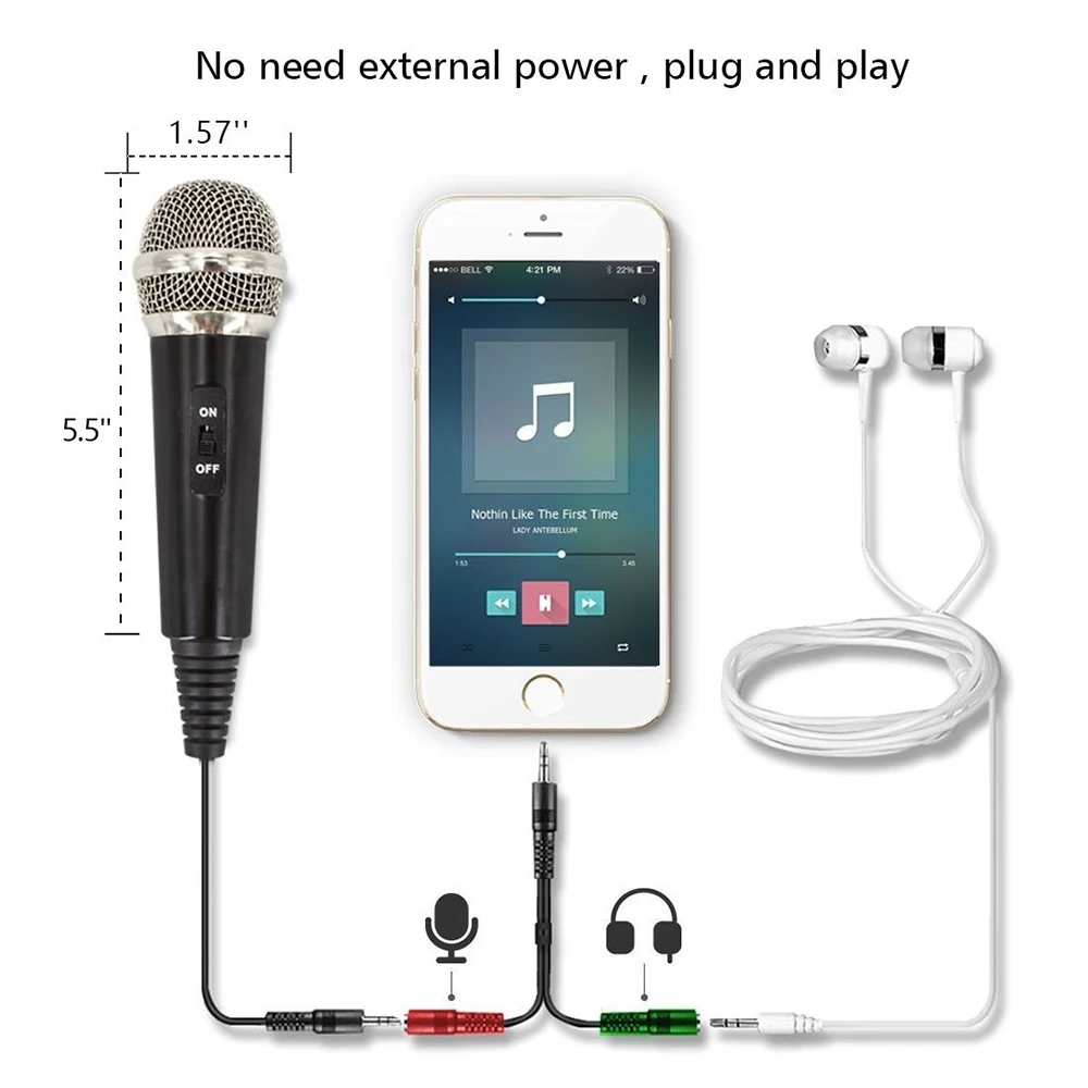 Condenser Microphone for Phone with Stand for computer iphone 7 Recording Podcasting Mobile Android karaoke microfono XIAOKOA