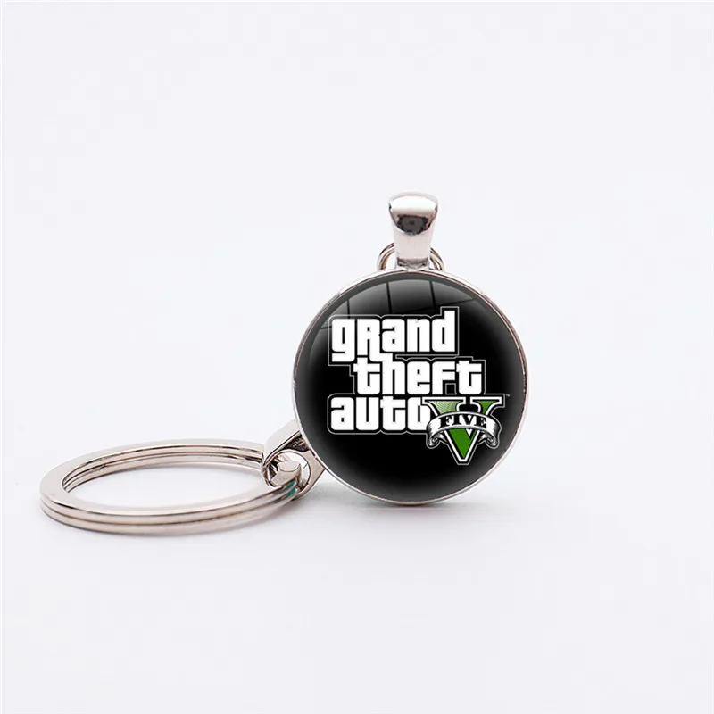 As Shown 17 Стиль PS4 GTA 5 игра Grand Theft Auto 5 брелки серебряное покрытие ручной работы подвески ювелирные изделия - Цвет: As Shown