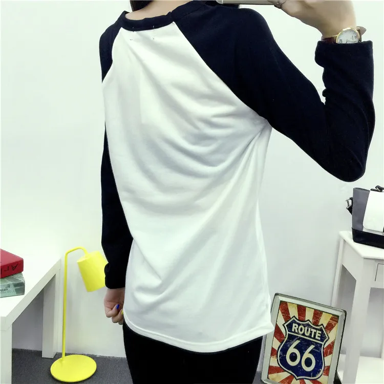 

ECTTCWomen Striped Splicing Letter Print Thanksgiving T-Shirt 2019 Casual Fashion Baseball O-neck Long Sleeve T Shirts Patchwork