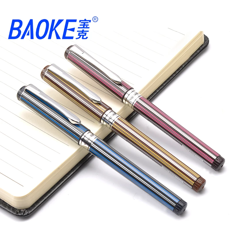 

BAOKE 6pcs/set 0.5mm Gel Pen Black Ink Luxury Custom Neutral Needle Pen Office for School Writing Stationery Student Gift Pc2888