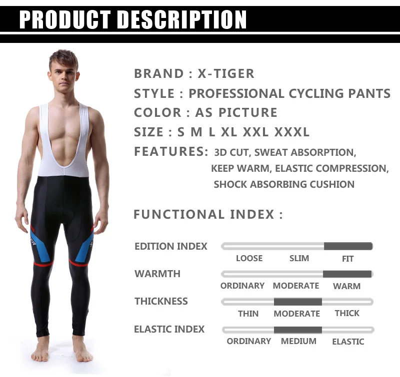 X-TIGER 5D гелевые зимние теплые флисовые штаны для велоспорта, велосипедные брюки, MTB велосипедные колготки, Ropa Pantalon Ciclismo Invierno