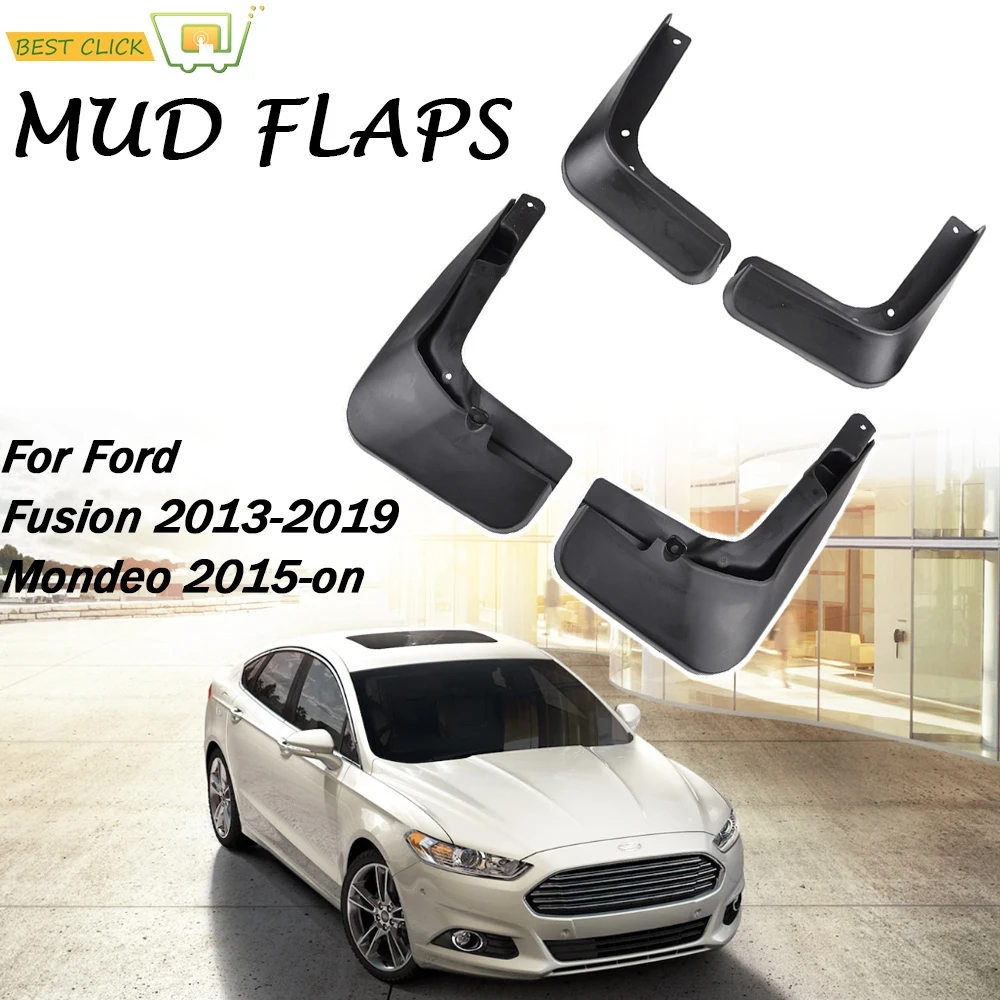 

Set Molded Mud Flaps For Ford Fusion 2013-2019 Mondeo mk5 2015-on Mudflaps Splash Guards Mud Flap Mudguards Fender Front Rear