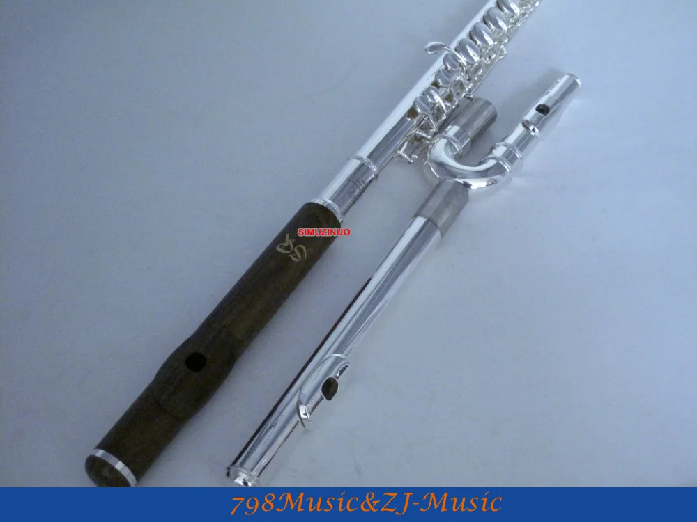 Professional alto flute-g key-banhado a prata-e verde