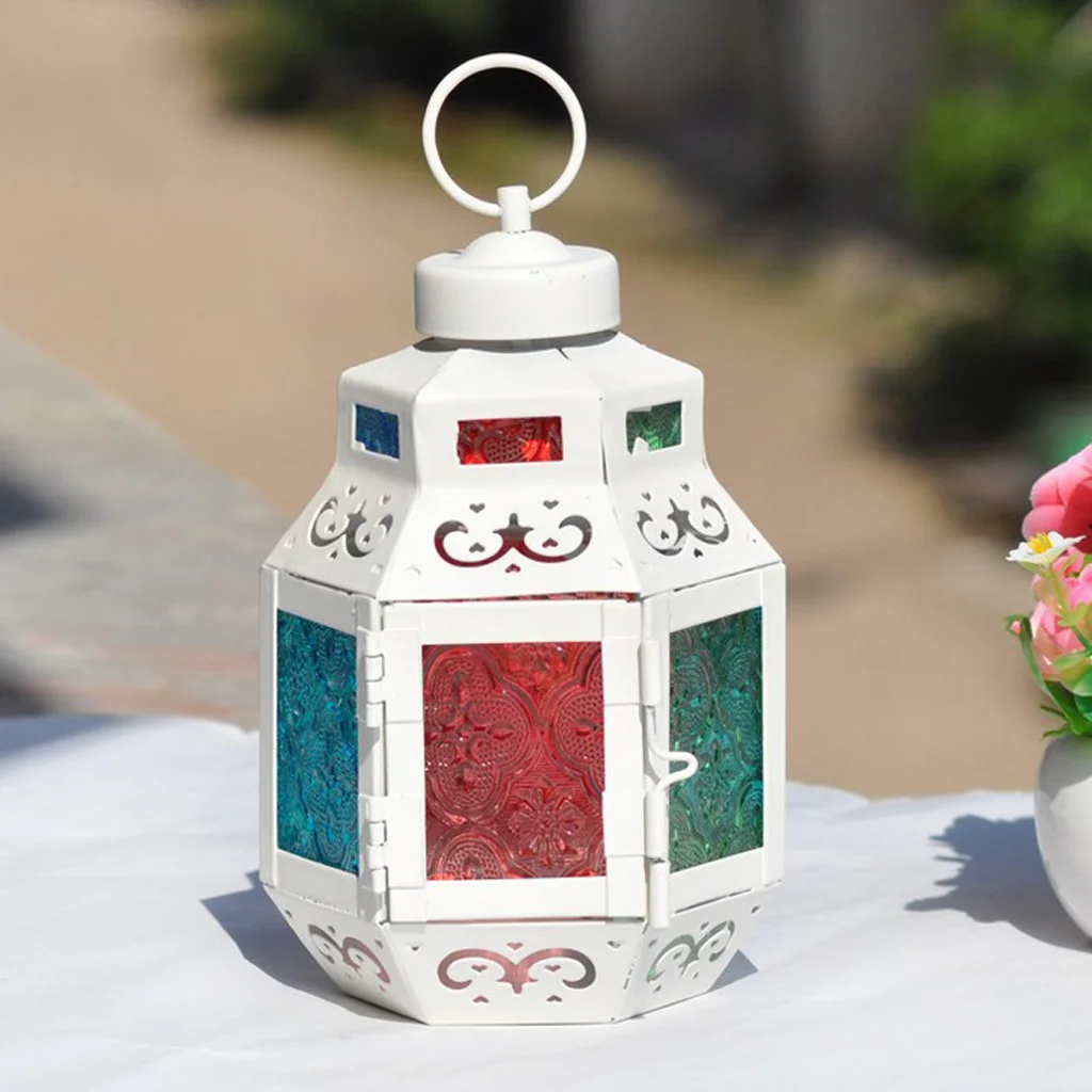 Moroccan Style Windproof Candle Holder Hanging Lanterns Tea Light Candlestick Wedding Party Decor