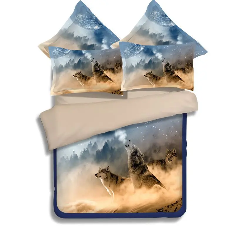 

sexy cool wolf bedding sets single twin full queen king size duvet/comforter cover 3/4pcs boy linens 3d bed clothes animal print