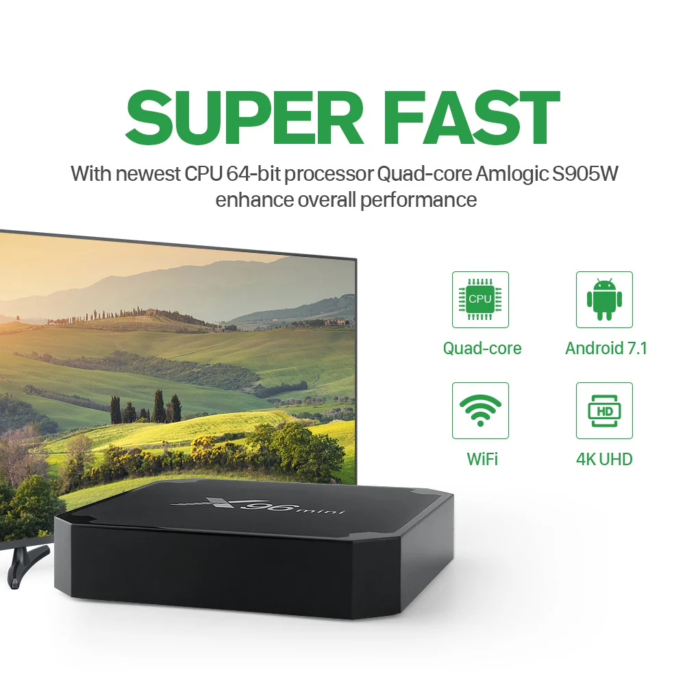 X96 Mini IPTV France Arabic Box Android 7.1 2GB 16GB Amlogic S905W Quad Core with QHDTV 1 year Subscription France Arabic IPTV