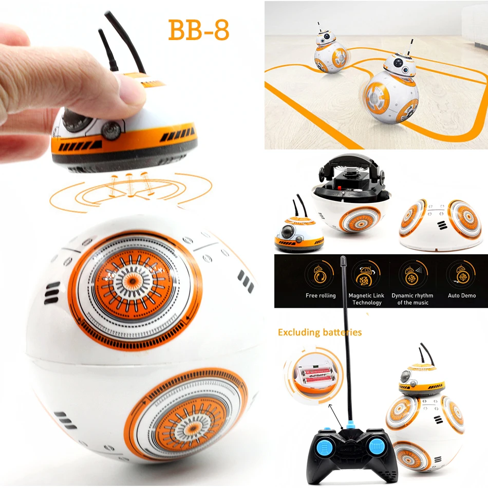 

BB-8 Ball Star Wars RC Action Figure BB 8 Droid Robot 2.4G Remote Control Intelligent Robot BB8 Model Kid Toy Gift
