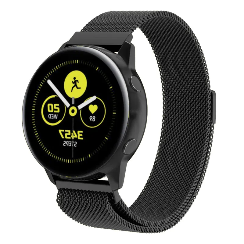 100 шт 20 мм Миланская Петля Браслет ремешок для samsung Galaxy Watch Active 40 мм/Galaxy Watch 42 мм магнитный браслет из нержавеющей стали