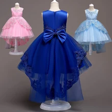 Летняя одежда для детей вечерние платья принцессы с цветочным рисунком для девочек детское кружевное платье для дня рождения, свадьбы, подростков платье-пачка для маленьких девочек возрастом от 3 до 14 лет