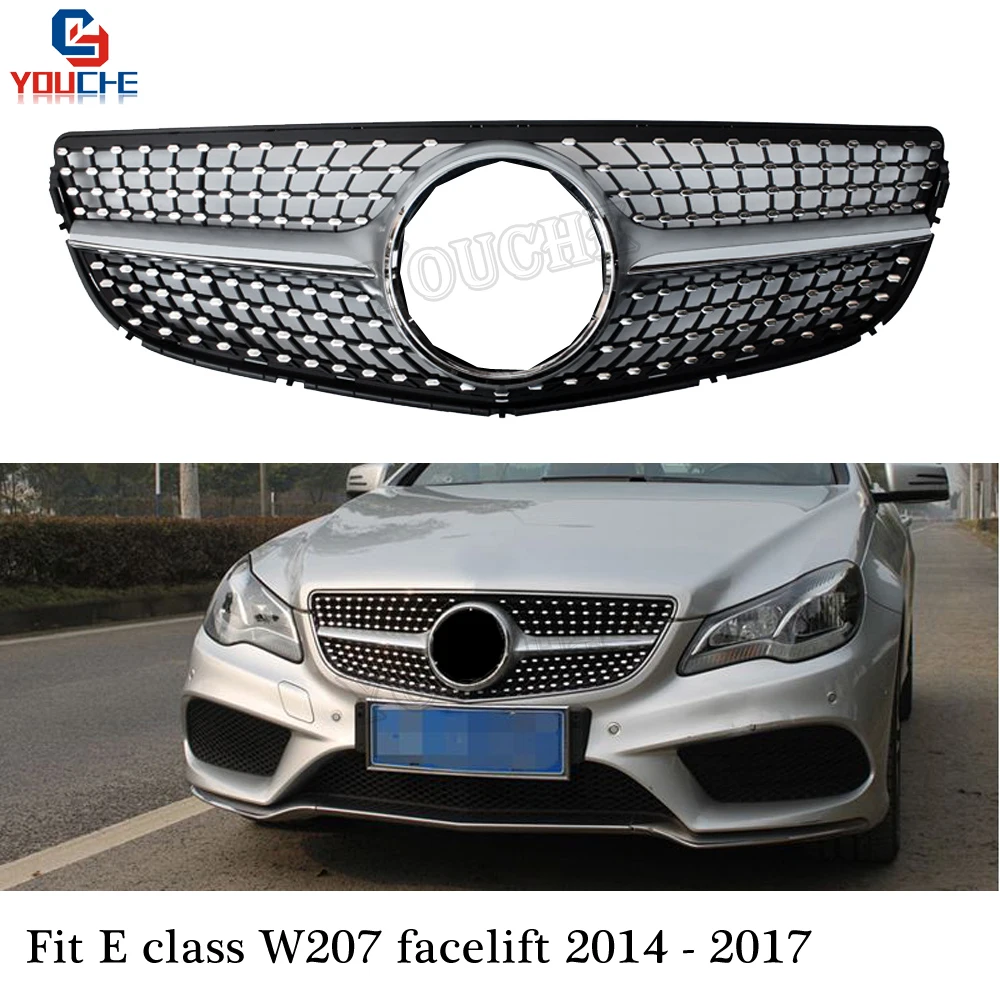 W207 Facelift Diamonds Grill Front Bumper Grille for Mercedes E Class 2-door Coupe Cabriolet 2014 - 2017 E250 E300 E350 E550 W207 Facelift Diamonds Grill Front Bumper Grille for Mercedes E Class 2-door Coupe Cabriolet 2014 - 2017 E250 E300 E350 E550