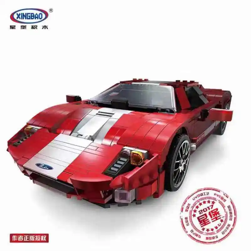 

Xingbao 03011 Red Phantom Creator Speed Champions Mustangs GTR Forrd GT500 Building Blocks Car Gifts Model toys 919Pcs