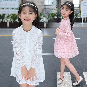 

Cute Lace Girls Princess Dresses Spring Autumn Long Sleeve Loose Baby Kids Clothes Birthday Party Dresses Vestidos