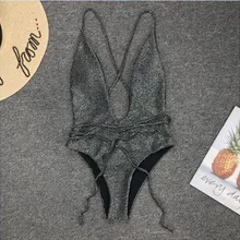 Женский купальный костюм с открытой спиной, пляжный купальник, цельный купальный костюм, глубокий v-образный вырез, бикини, монокини, купальник для женщин