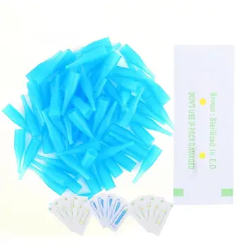

50pcs Microblading Tattoo Machine Needles Semi-permanent Tattoo Tool With 50pcs Needle Cover Cap