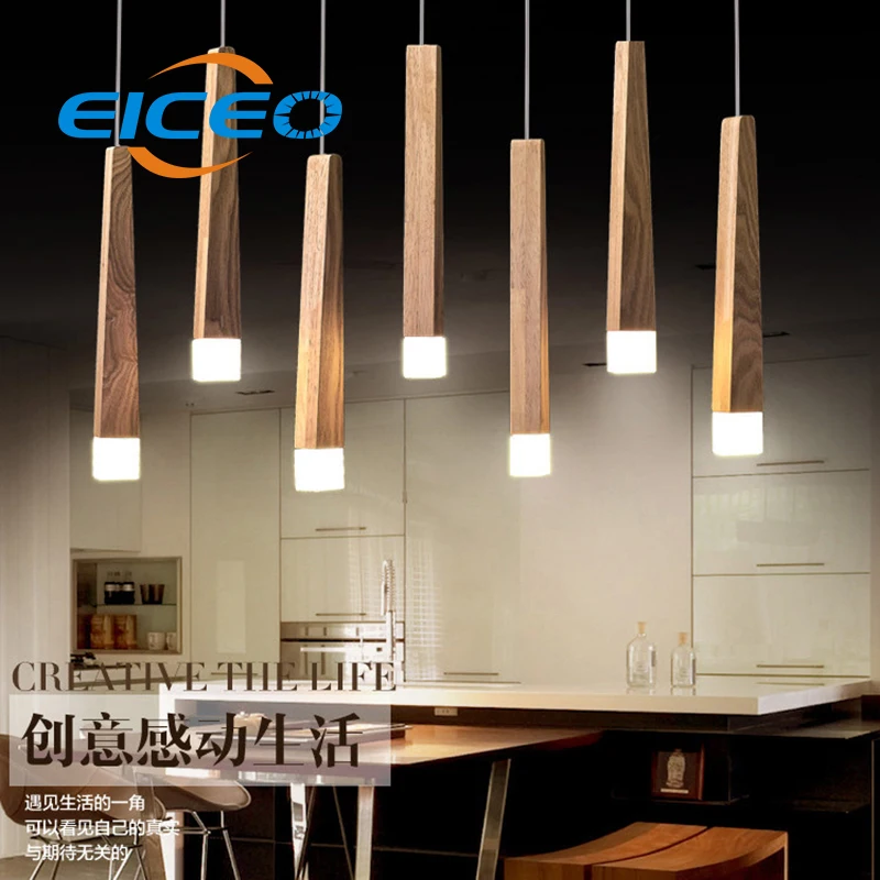 

(EICEO) Northern European Creative LED Droplight Wood Lamps Lanterns Restaurant Matches Droplight Chandelier LED Pendant Lamp