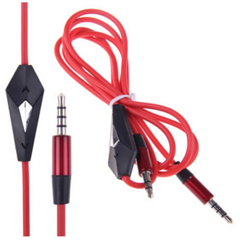 1pc Replacement Volume Control Talk font b Cable b font Aux Cord Mic for Dr Dre