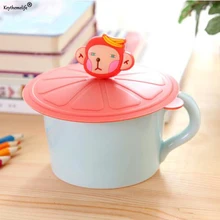 Милые животные Пылезащитная крышка чашки силиконовая изоляционная крышка мультфильм теплоизоляция чай молоко кофе крышка чашки уплотнительная крышка