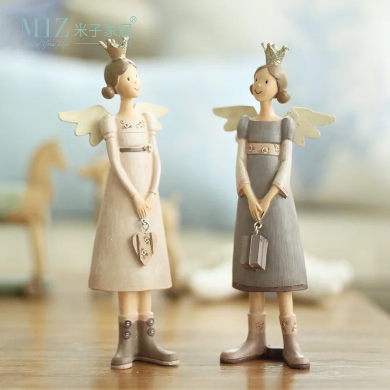 Buy Miz 1 Pair Crown Angels Resin Figure Girl Angel