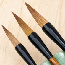 Мягкие шерстяные волосы китайский ручка-кисть для каллиграфии комплект ласка волос традиционный кисть для китайской живописи обычный шрифт Картина кисти