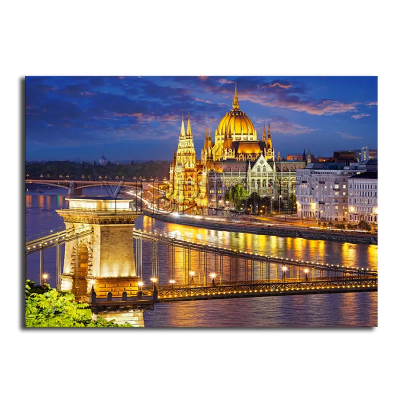 

Full Round Diamond mosaic Moscow Castle Full Square Diamond embroidery Cross stitch city night DIY 3D Diamond painting bridge