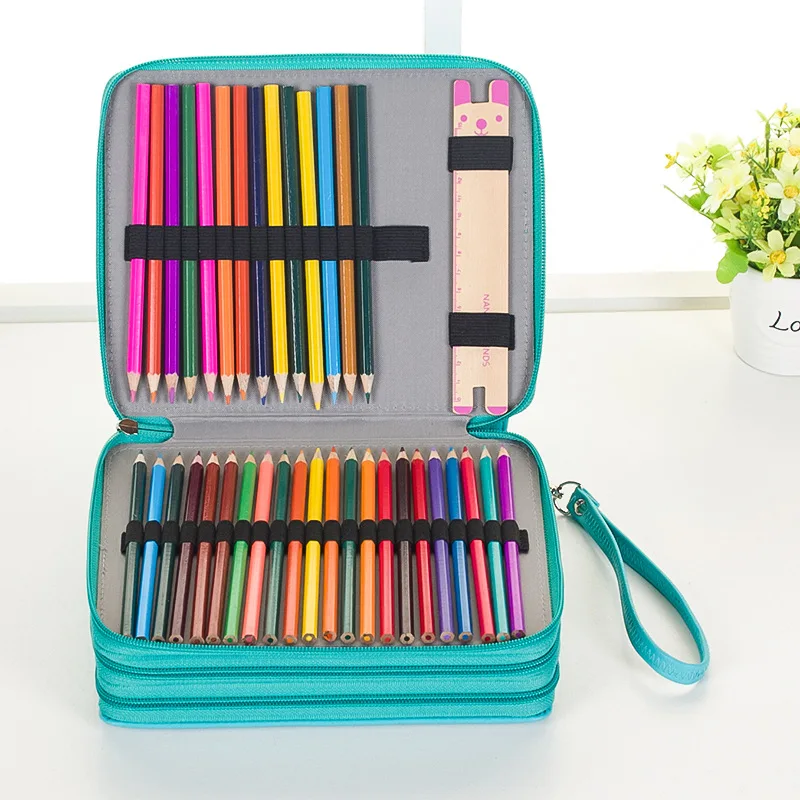 

127 Holes Premium Quality Oxford High Quality Portable Large Capacity Colored Pencil Bag Case For Painting Student Art Supplies