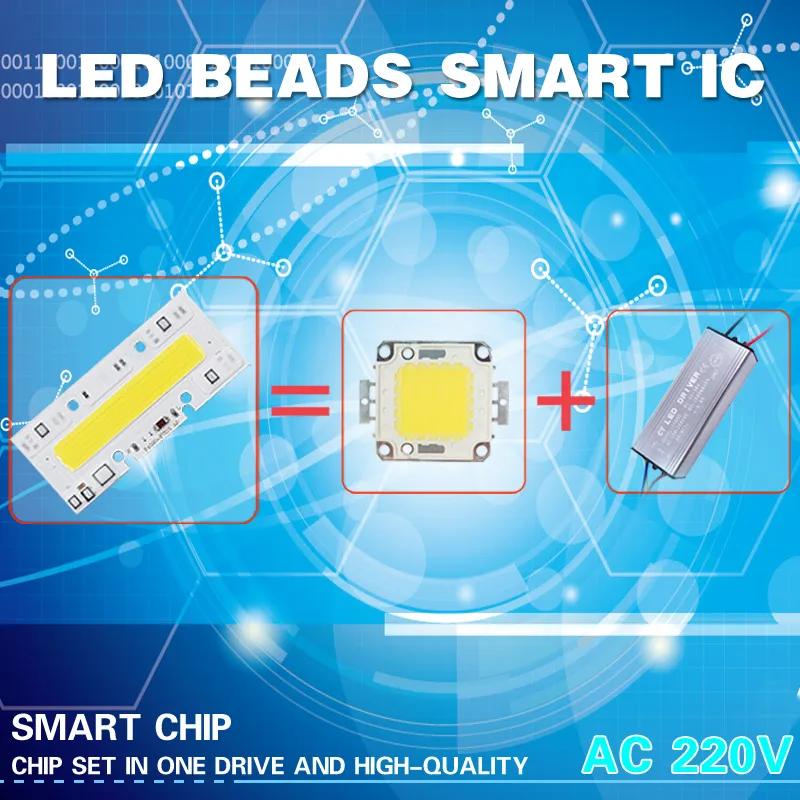 Светодиодный прожектор COB 30 Вт 50 70 100 150 220 В 110 IP65 умный IC для DIY светодиодный